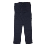 NAPAPIJRI Mens Cotton Blend Slim Navy Blue Trousers W35 L34 Zip Closure Casual