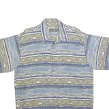 TORERO Mens Blue & Beige Pattern Shirt XL Cotton Blend Casual Summer