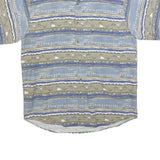 TORERO Mens Blue & Beige Pattern Shirt XL Cotton Blend Casual Summer