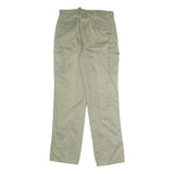 Mens Cotton Blend Beige Regular Straight Leg Trousers W31 L33 Casual Utility Zip