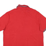 TOMMY HILFIGER Mens Red Short Sleeve Polo Shirt XL Classic Cotton Blend