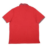 TOMMY HILFIGER Mens Red Short Sleeve Polo Shirt XL Classic Cotton Blend