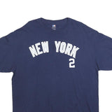 MLB Mens Navy Blue New York Jeter Graphic T-Shirt XL Crew Neck Short Sleeve