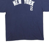 MLB Mens Navy Blue New York Jeter Graphic T-Shirt XL Crew Neck Short Sleeve