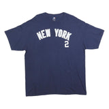 MLB Mens Navy Blue New York Jeter Graphic T-Shirt XL Crew Neck Short Sleeve