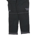 DICKIES Mens Cotton Blend Black & Grey Relaxed Cargo Trousers W34 L30 Workwear