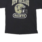 Mens Black New Orleans Saints Graphic T-Shirt M Short Sleeve Crew Neck NFL Fan