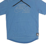 NIKE Mens Blue Cotton Blend Hoodie M Short Sleeve Pullover Nike Air Print