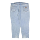 CARHARTT Mens Relaxed Blue Denim Jeans W44 L30 Workwear Zip Closure