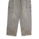 DICKIES Mens Grey Regular Fit Straight Denim Jeans W36 L33 Work Wear Zip Cargo