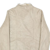 NOVELTI Womens Beige Polyester Button Jacket L Faux Fur Lined Winter Outerwear