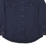 FADED GLORY Mens Navy Blue Cotton Blend Casual Shirt L Long Sleeve Button