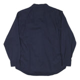 FADED GLORY Mens Navy Blue Cotton Blend Casual Shirt L Long Sleeve Button