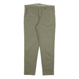 LEVI'S Mens Cotton Blend Khaki Slim Straight Trousers W34 L29 Casual Zip Closure