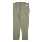 LEVI'S Mens Cotton Blend Khaki Slim Straight Trousers W34 L29 Casual Zip Closure