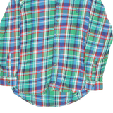 CHAPS Mens Green & Blue Checked Shirt M Casual Cotton Blend Button-Down Collared