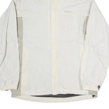 TIMBERLAND Mens White & Light Grey Zip Jacket L Polyester Blend Outdoor Hooded