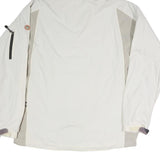 TIMBERLAND Mens White & Light Grey Zip Jacket L Polyester Blend Outdoor Hooded