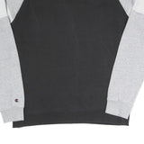 CHAMPION Mens Black & Grey Crew Neck S Cotton Blend Sweatshirt Logo Script