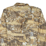 BARRISTER Mens Brown Printed Polyester Blend Shirt M Retro Tennis Design
