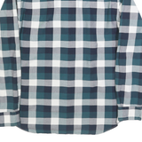 NAUTICA Mens Blue Green & White Check Shirt L Button-Down Collar Long Sleeve