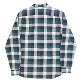 NAUTICA Mens Blue Green & White Check Shirt L Button-Down Collar Long Sleeve