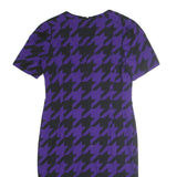 ESCADA Womens Purple & Black Cotton Blend Bodycon Woven Houndstooth Midi Dress M