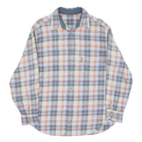 Mens Blue & Orange Check Cotton Shirt M Casual Long Sleeve Button
