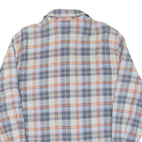 Mens Blue & Orange Check Cotton Shirt M Casual Long Sleeve Button