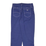 ARMANI JEANS Womens Cotton Blend Blue Slim Straight Trousers W26 L28 Stylish