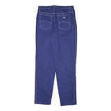 ARMANI JEANS Womens Cotton Blend Blue Slim Straight Trousers W26 L28 Stylish