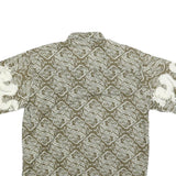 CRAZY WAVE Mens Green Cotton Blend Shirt L Dragon Print Casual Summer