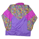 Womens Purple & Multicolour Abstract Pattern Nylon Zip Jacket M Lightweight