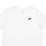 NIKE Womens White Logo T-Shirt M Short Sleeve Crew Neck Classic Cotton