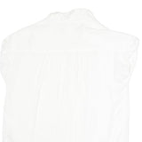 GAP Womens White Basic Cap Sleeve Collared Shirt XXS Casual Cotton Blend