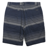 CALVIN KLEIN Mens Shorts Blue Striped Casual M W34 Cotton Blend