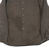 POLAR KING Mens Brown Cotton Blend Button Jacket XL Workwear Casual Shirt