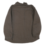 POLAR KING Mens Brown Cotton Blend Button Jacket XL Workwear Casual Shirt