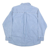 CHEROKEE Mens Blue Denim Shirt M Button Pocket Casual Workwear Long Sleeve