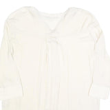 ZARA Womens White Basic Shirt Long Sleeve V-Neck Size S Lightweight Casual