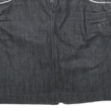 BOSS HUGO BOSS Womens Black Denim Mini Cotton Skirt UK 12 Stylish Casual