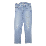 LEVI'S 711 Womens Slim Light Blue Denim Ripped Skinny Jeans W26 L25 Distressed