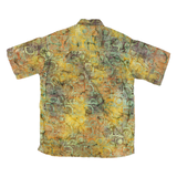 TRAVEL SMITH Mens Yellow & Brown Abstract Print Cotton Blend Shirt M Casual
