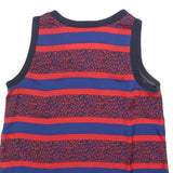 TOMMY HILFIGER Womens Blue & Red Printed Sleeveless Round Neck Top M Casual