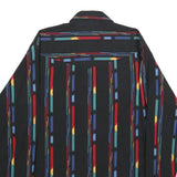 ROPER Mens Black & Multicolour Striped Shirt M Western Cotton Button