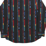 ROPER Mens Black & Multicolour Striped Shirt M Western Cotton Button