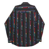 ROPER Mens Black & Multicolour Striped Shirt M Western Cotton Button