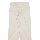 DICKIES Womens Relaxed Cotton Blend White Trousers W26 L28 Workwear Zip Closure