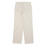 DICKIES Womens Relaxed Cotton Blend White Trousers W26 L28 Workwear Zip Closure