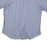 WRANGLER Mens Blue Striped Shirt XL Western Casual Summer Short Sleeve